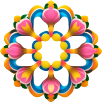 AI generated Flower icon, close-up of a cute colorful flower icon. png