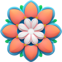 AI generated Flower icon, close-up of a cute colorful flower icon. png