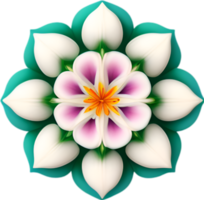 ai généré fleur icône, fermer de une mignonne coloré fleur icône. png