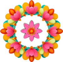 AI generated Flower icon, close-up of a cute colorful flower icon. png