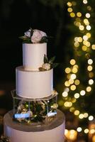 pastel de bodas en la boda de los recién casados foto