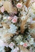 elegant wedding decorations made of natural flowers photo