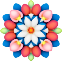 ai généré fleur icône, fermer de une mignonne coloré fleur icône. png