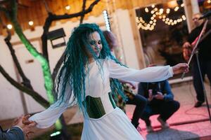 the first wedding dance of the bride in the glade photo