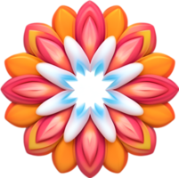 ai généré fleur icône, fermer de une mignonne coloré fleur icône. png