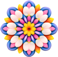 ai généré fleur icône, fermer de une mignonne coloré fleur icône. png