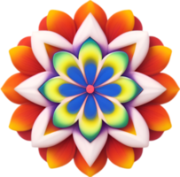 AI generated Flower icon, close-up of a cute colorful flower icon. png