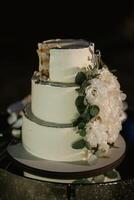 pastel de bodas en la boda foto