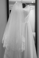 perfect wedding dress on the wedding day photo