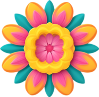 ai generiert Blume Symbol, Nahansicht von ein süß bunt Blume Symbol. png