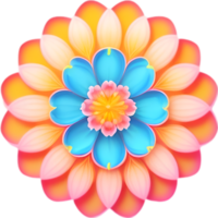 AI generated Flower icon, close-up of a cute colorful flower icon. png