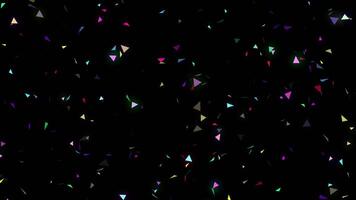 Falling colorful confetti particles, seamless loop video