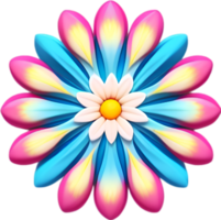 AI generated Flower icon, close-up of a cute colorful flower icon. png