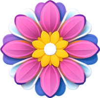 ai généré fleur icône, fermer de une mignonne coloré fleur icône. png