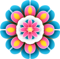 AI generated Flower icon, close-up of a cute colorful flower icon. png