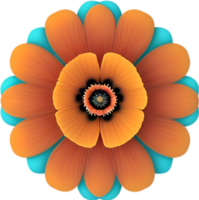 AI generated Flower icon, close-up of a cute colorful flower icon. png