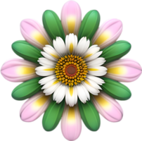 AI generated Flower icon, close-up of a cute colorful flower icon. png