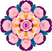 AI generated Flower icon, close-up of a cute colorful flower icon. png