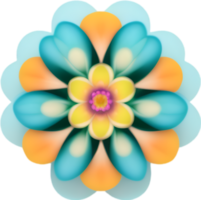 AI generated Flower icon, close-up of a cute colorful flower icon. png