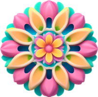 AI generated Flower icon, close-up of a cute colorful flower icon. png