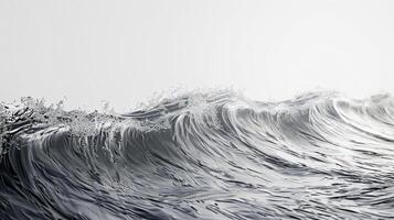 AI generated sofe water wave on white background . photo