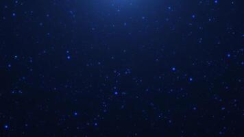 Abstract particle background. Particles swirl and fly. Blue shiny background. dust particles and beautiful bokeh. seamless loop. video