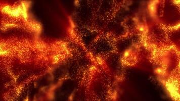 Abstract magic particles background, particles glow and move with wave energy, beautiful nebula, fairy dust, seamless loop, 4K. video