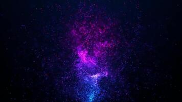 Magic fluid animation of glowing particles.particle trail. Abstract neon bright flame with glitter that sparkles and swirls, 3D animation. Seamless loop 4k video. Screensaver video animation