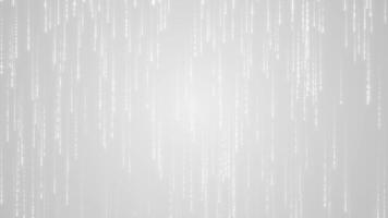 Abstract clean white and gray digital background. Stream of data points and lines or streaks of light, rain of particles. big data visualization, futuristic concept, with moving rays of light. loop video