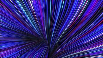 Neon lines curves. Futuristic stream of neon rays. Particle trail background. video