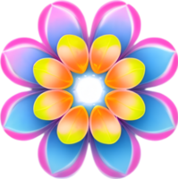 ai generiert Blume Symbol, Nahansicht von ein süß bunt Blume Symbol. png