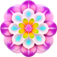 AI generated Flower icon, close-up of a cute colorful flower icon. png