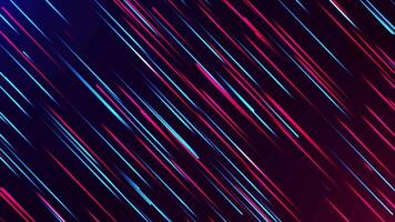 Abstract digital background with glowing neon particle lines. movement of a stream of luminous bright lines. Seamless loop video