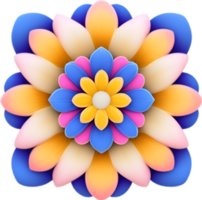 AI generated Flower icon, close-up of a cute colorful flower icon. png