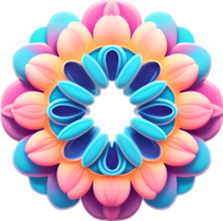 AI generated Flower icon, close-up of a cute colorful flower icon. png