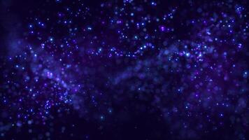 Abstract background of magic particles , particles glow and move with wave energy, beautiful nebula, fairy dust, seamless loop, 4K. video