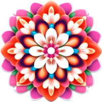 AI generated Flower icon, close-up of a cute colorful flower icon. png