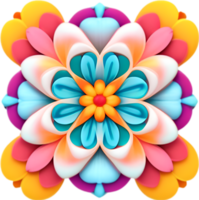 AI generated Flower icon, close-up of a cute colorful flower icon. png