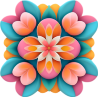 AI generated Flower icon, close-up of a cute colorful flower icon. png