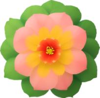 AI generated Flower icon, close-up of a cute colorful flower icon. png