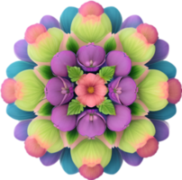 ai généré fleur icône, fermer de une mignonne coloré fleur icône. png