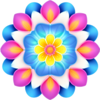 AI generated Flower icon, close-up of a cute colorful flower icon. png