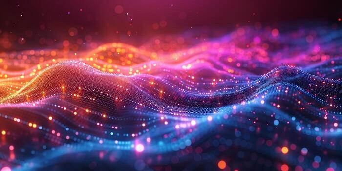 AI generated Data visualization with hi-tech innovation Complexity graphs and analytical diagrams in technology background Bright neon dark photo