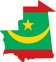 mauritania bandiera su carta geografica png