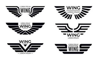 Wings badges collection, army labels for military force vector