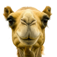 AI generated close-up of face from camel- png