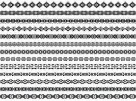 Aztec border. Geometric traditional mexican decorative elements, ethnic native indian frame pattern boho style. Vector isolated collection