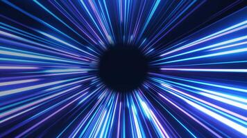 abstract background of neon flying light speed lines, high speed animation of light lines, movement of glowing rays, sci futuristic, seamless loop, 4K. video