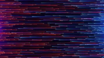 abstract kleurrijk achtergrond met helder neon stralen en gloeiend lijnen. blauw en oranje neon lijnen of licht strepen de neiging hebben naar elk ander. naadloos lus animatie video