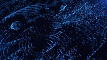 Abstract digital particles on a blue background. seamless loop, 4K. video